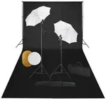 vidaXL Fotostudio-Set mit Leuchten, Schirmen, Hintergrund, Reflektor