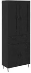 vidaXL Highboard Schwarz Eichen-Optik 69,5 x 34 x 180 cm Holzwerkstoff