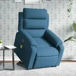 vidaXL Massagesessel mit Aufstehhilfe Blau Samt
