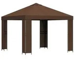 vidaXL Pavillon 3 x 3 m Braun Polyester und Stahl 190