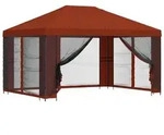 vidaXL Pavillon mit Seitenw&auml;nden 4 x 3 m Terrakotta