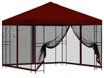 vidaXL Garten Pavillon mit Seitenw&auml;nden 3 x 3 m Bordeauxrot