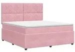 vidaXL Boxspringbett mit Matratze mit Kopfteil Rosa 140 x 200 cm Samt