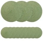 vidaXL Jute-Untersetzer 12 pcs Olivgr&uuml;n &Oslash; 30 cm 100% Tossa-Jute