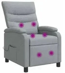 vidaXL Massage Relaxsessel Hellgrau Stoff