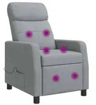 vidaXL Massage Relaxsessel Hellgrau Stoff