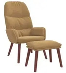 vidaXL Relaxsessel mit Hocker Braun Samt
