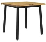 vidaXL 90 x 90 x 75 cm Massivholz Akazie Wei&szlig; und Schwarz Quadratisch
