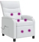 vidaXL Massage Relaxsessel Wei&szlig; Stoff