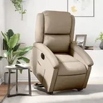 vidaXL Relaxsessel mit Aufstehhilfe Elektrisch Cappuccino Kunstleder