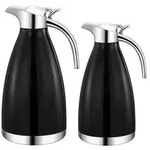 1L+1,5L 2er Set Edelstahl Thermoskanne Isolierkanne Thermosflasche Kaffeekanne