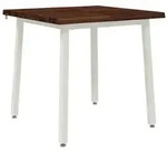 vidaXL 90 x 90 x 75 cm Massivholz Akazie Dunkelbraun und Wei&szlig;
