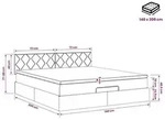 vidaXL Ottoman-Bett mit Matratze und LED Dunkelgrau 140 x 200 cm Samt