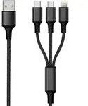 2GO 797153 - 1,5 m - USB B - USB C/Micro-USB B/Lightning - Schwarz