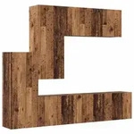 vidaXL TV-Wandm&ouml;bel Wandmontiert 5 pcs Altholz Holzwerkstoff