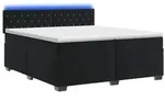 vidaXL Boxspringbett mit Matratze und LED Schwarz 200 x 200 cm Samt