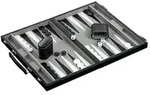 Backgammon, medium, Kunstleder, Brettspiel, f&uuml;r 2 Spieler, ab 6 Jahren