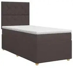 vidaXL Boxspringbett mit Matratze Dunkelbraun 90 x 190 cm Stoff
