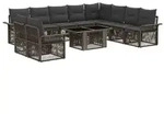 vidaXL Gartensofa-set 11 stk. Grau und Dunkelgrau Poly-Rattan