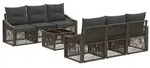 vidaXL Gartensofa-set 7 stk. Grau Poly-Rattan