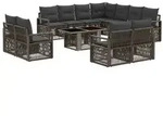 vidaXL Gartensofa-set 12 stk. Grau und Dunkelgrau Poly-Rattan