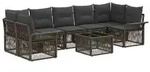 vidaXL Gartensofa-set 8 stk. Grau Poly-Rattan