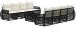 vidaXL Gartensofa-set 9 stk. Schwarz Poly-Rattan