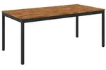 vidaXL Gartentisch Nat&uuml;rlich und Schwarz 180 x 88,5 x 75 cm