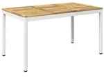 vidaXL Gartentisch Wei&szlig; 141 x 80,5 x 75 cm Massivholz Akazie