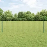 vidaXL Euro Zaun mit 5 U-Pfosten Gr&uuml;n 0,6x10 m Stahl