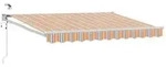 vidaXL Elektrische ausziehbare Markise Blau und Orange 3,5 x 2,5 m