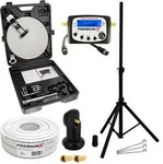 PremiumX Camping Satelliten-Anlage mobile Antenne im Koffer Single LNB TV...
