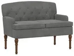 vidaXL 2-Sitzer Sofa mit Knopfheftung Dunkelgrau 111 x 65 x 79 cm Samt