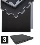 2.4qm Profi Fitnessmatte 2cm - 3er Set 90x90 Bodenschutzmatte f&uuml;r...