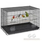 VEVOR Vogelvoliere 76x46x45cm Vogelk&auml;fig aus Q195-Kohlenstoffstahl Vogelhaus...