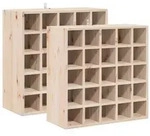 vidaXL Weinregal 2 pcs Natur 56 x 25 x 56 cm Massives Kiefernholz