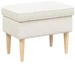 vidaXL Hocker Creme 55 x 35 x 41 cm Boucl&eacute;