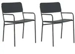 vidaXL Gartenst&uuml;hle 2 pcs Anthrazit 51 x 55 x 81 cm Stahl