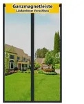 Fliegengitter Balkont&uuml;r 100x210cm Schwarz Magnetverschluss Glasfaser