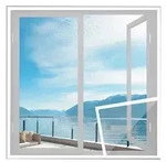 Fliegengitter Fenster 60x110cm Wei&szlig; Glasfasernetz mit Klettband