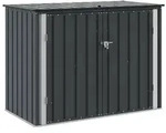 vidaXL Gartenlagerbox Schwarz 151,5 x 82 x 110,5 cm Stahl