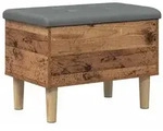 vidaXL Aufbewahrungsbank mit Kissen Eichenholz 62 x 42 x 46 cm
