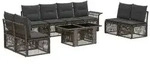 vidaXL Gartensofa-set 9 stk. Grau und Dunkelgrau Poly-Rattan