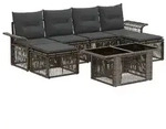 vidaXL Gartensofa-set 7 stk. Grau und Dunkelgrau Poly-Rattan