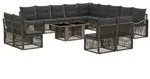 vidaXL Gartensofa-set 14 stk. Grau und Dunkelgrau Poly-Rattan