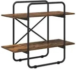 vidaXL B&uuml;cherregal 2 Ebenen 60 x 35 x 70 cm PB R&auml;uchereiche