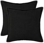 vidaXL Kissenbezug 2 pcs HOUTEN Schwarz 35 x 35 cm Boucl&eacute;
