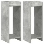vidaXL Pflanzenst&auml;nder 2 pcs Betongrau 30 x 30 x 80 cm Holzwerkstoff