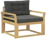 vidaXL Outdoor Mittelsofa Polyester Wei&szlig;