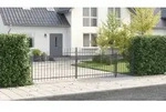 vidaXL Gartent&uuml;r mit Speartop Grau 150x500 cm Stahl